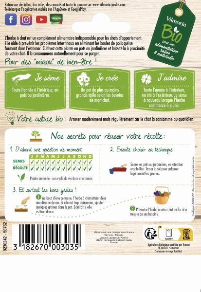 Pour nos animaux - Herbe à Chat (Orge) - BIO - Grand Modèle  - MEDIA_PACKAGING_VERSO